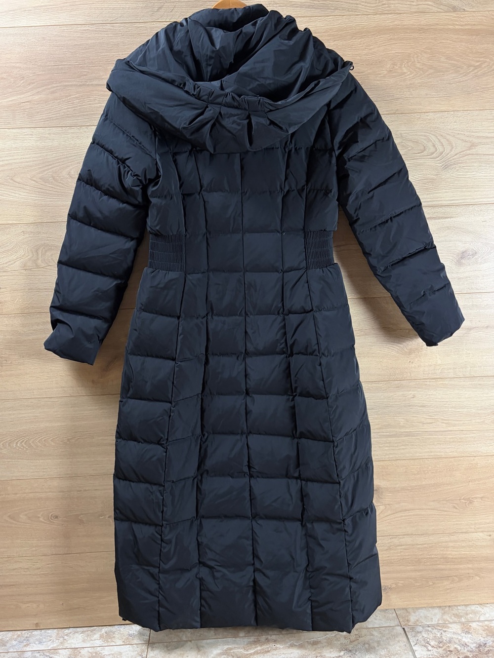 Cole Haan Black Quilted Down/Feather Hooded Maxi Puffer Coat - Small - Picture 10 of 15